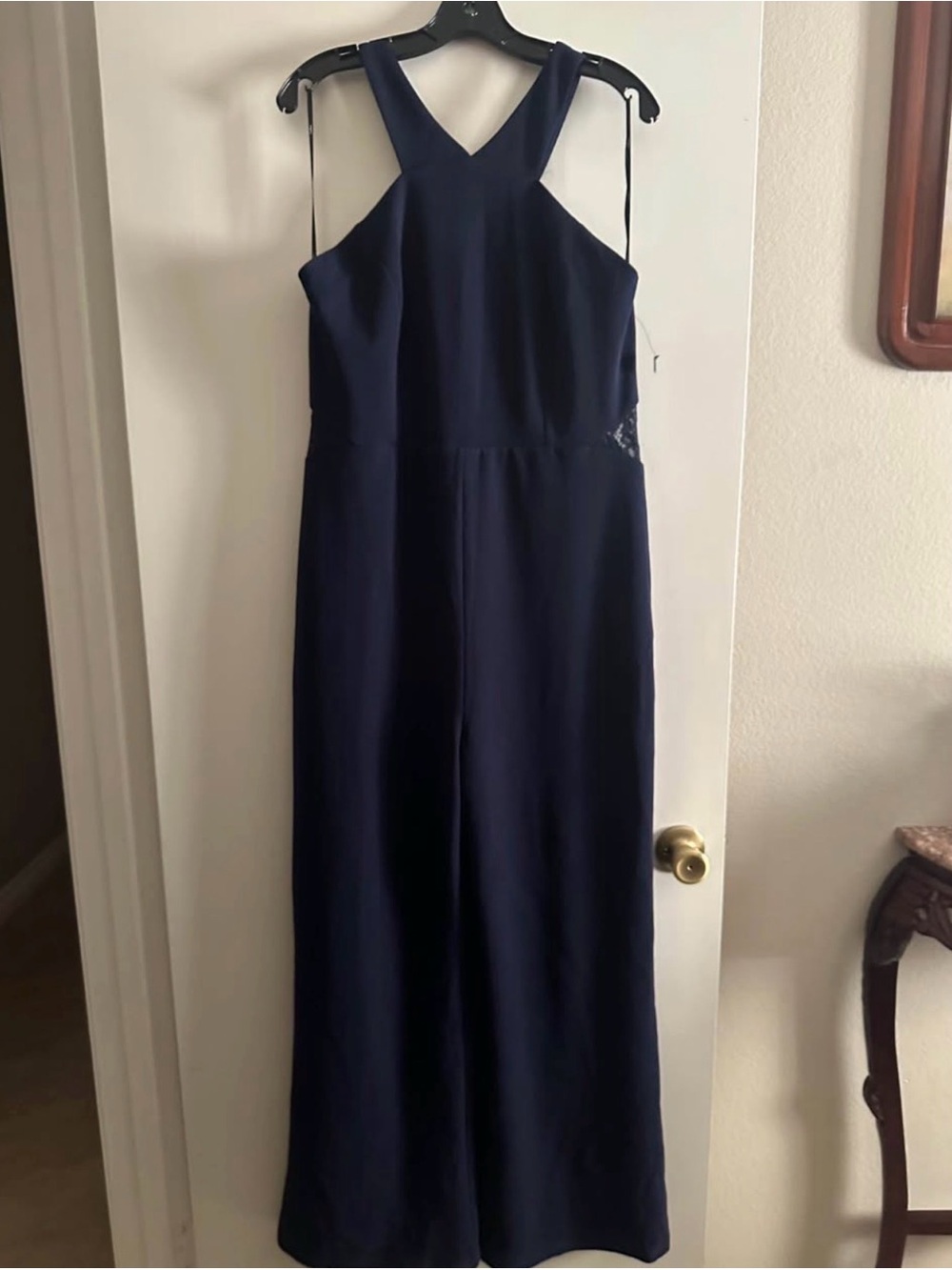Lulus Navy Lace-Accent Women’s Jumpsuit - Picture 3 of 5